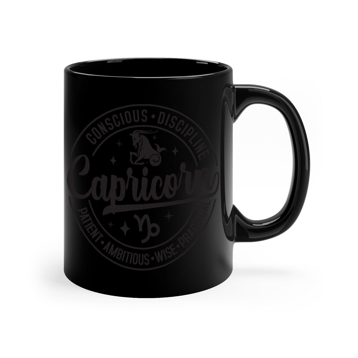 Capricorn 190# Mug featuring a glossy finish, colored handle, and interior, available in five colors and two sizes.