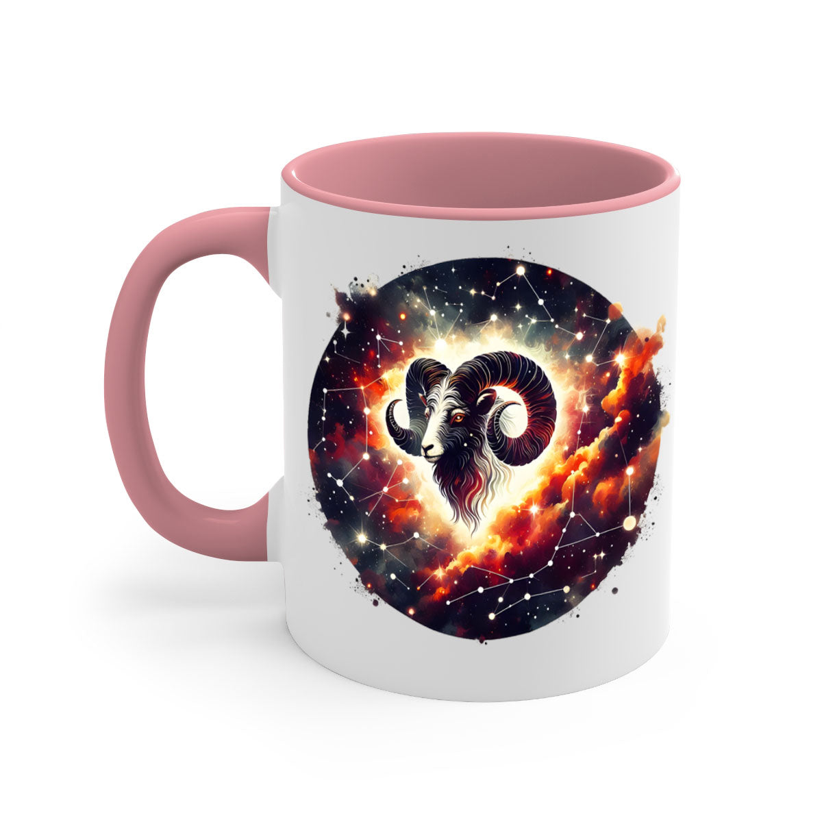 Capricorn 201# Zodiac Mug with colored handle and glossy finish, available in multiple colors and sizes.