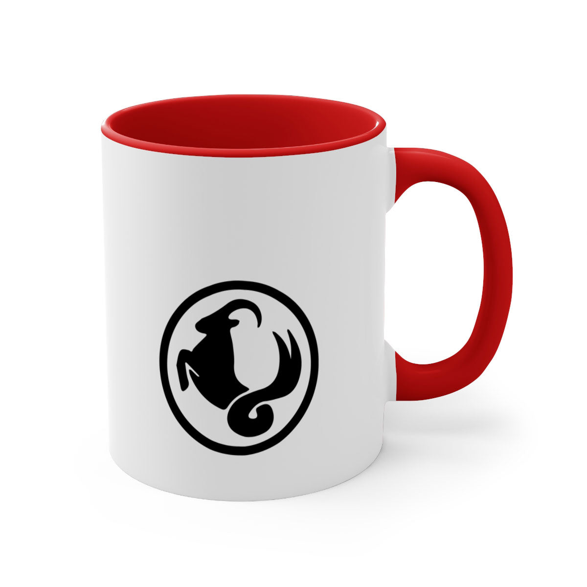 Capricorn 203# Zodiac Mug featuring a glossy finish, colored handle, and interior, available in multiple colors.
