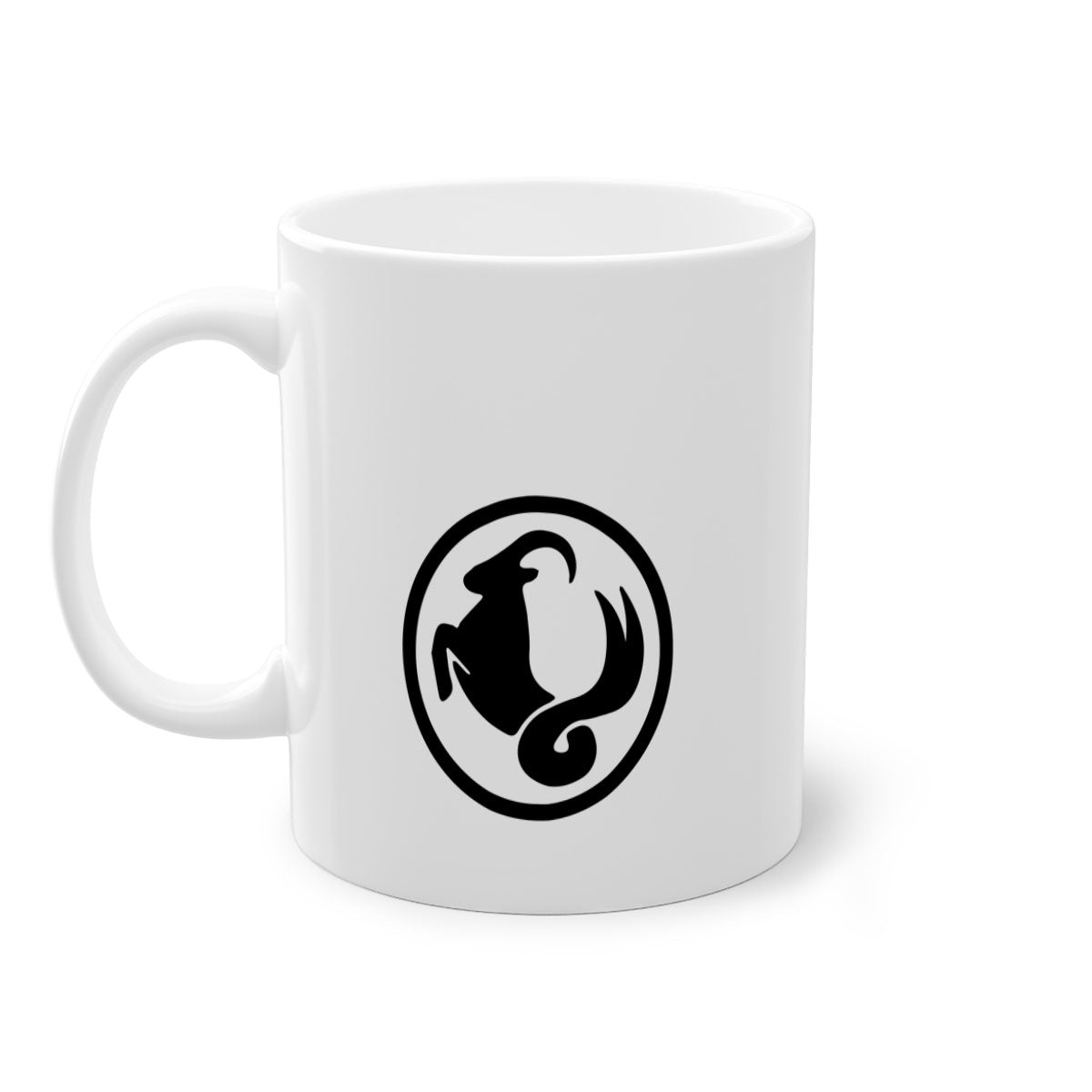 Capricorn 203# Zodiac Mug featuring a glossy finish, colored handle, and interior, available in multiple colors.