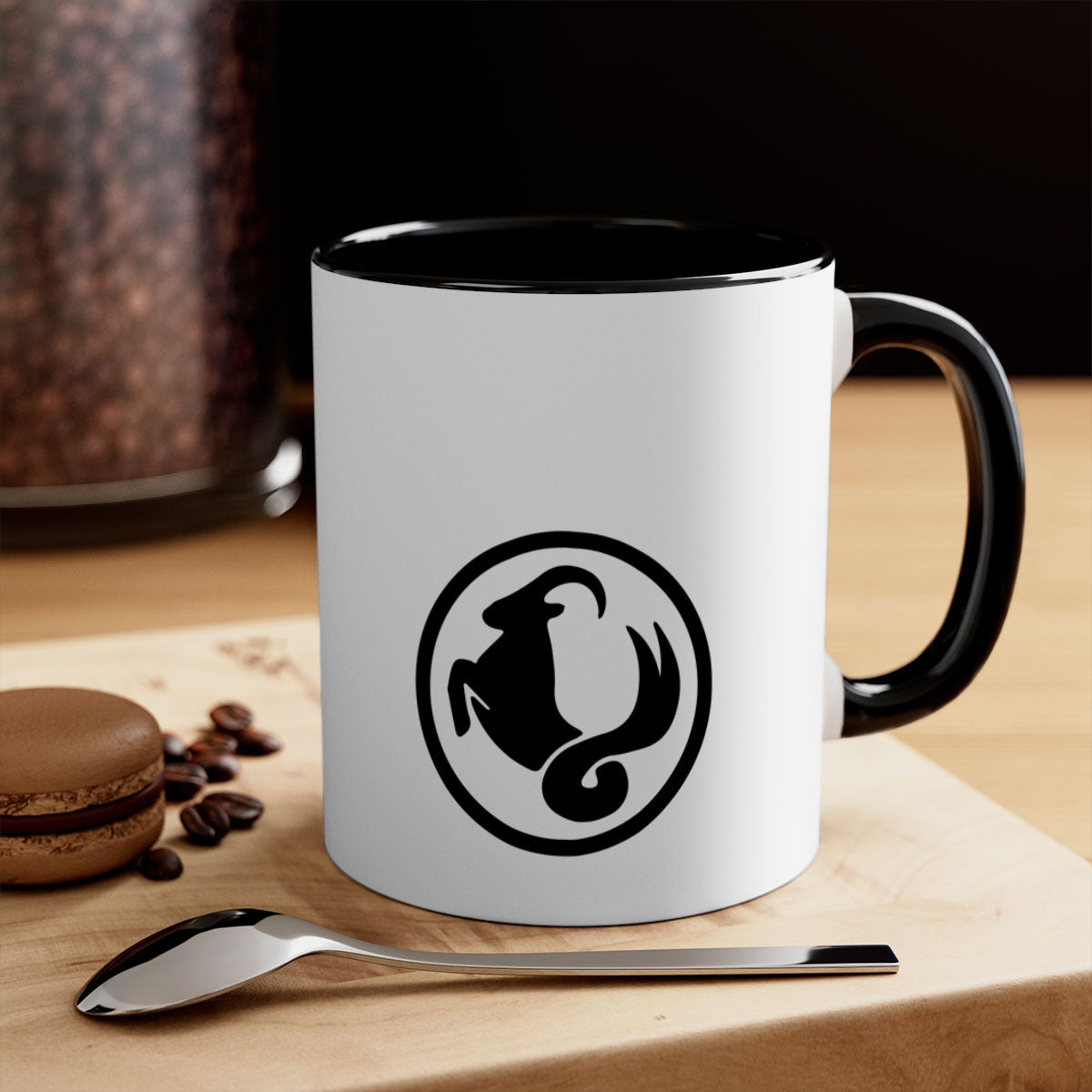 Capricorn 203# Zodiac Mug featuring a glossy finish, colored handle, and interior, available in multiple colors.
