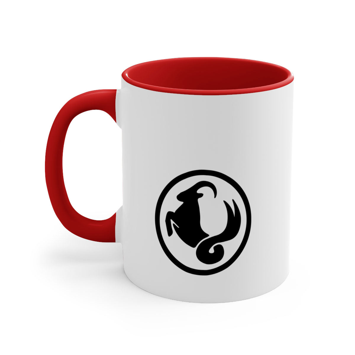 Capricorn 203# Zodiac Mug featuring a glossy finish, colored handle, and interior, available in multiple colors.