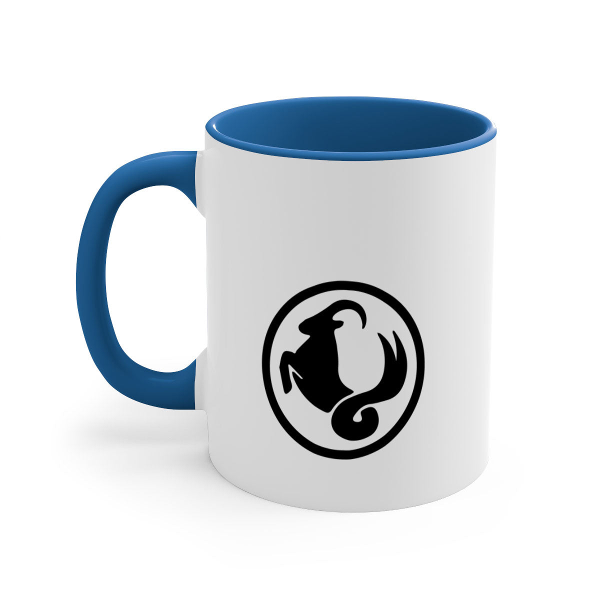 Capricorn 203# Zodiac Mug featuring a glossy finish, colored handle, and interior, available in multiple colors.