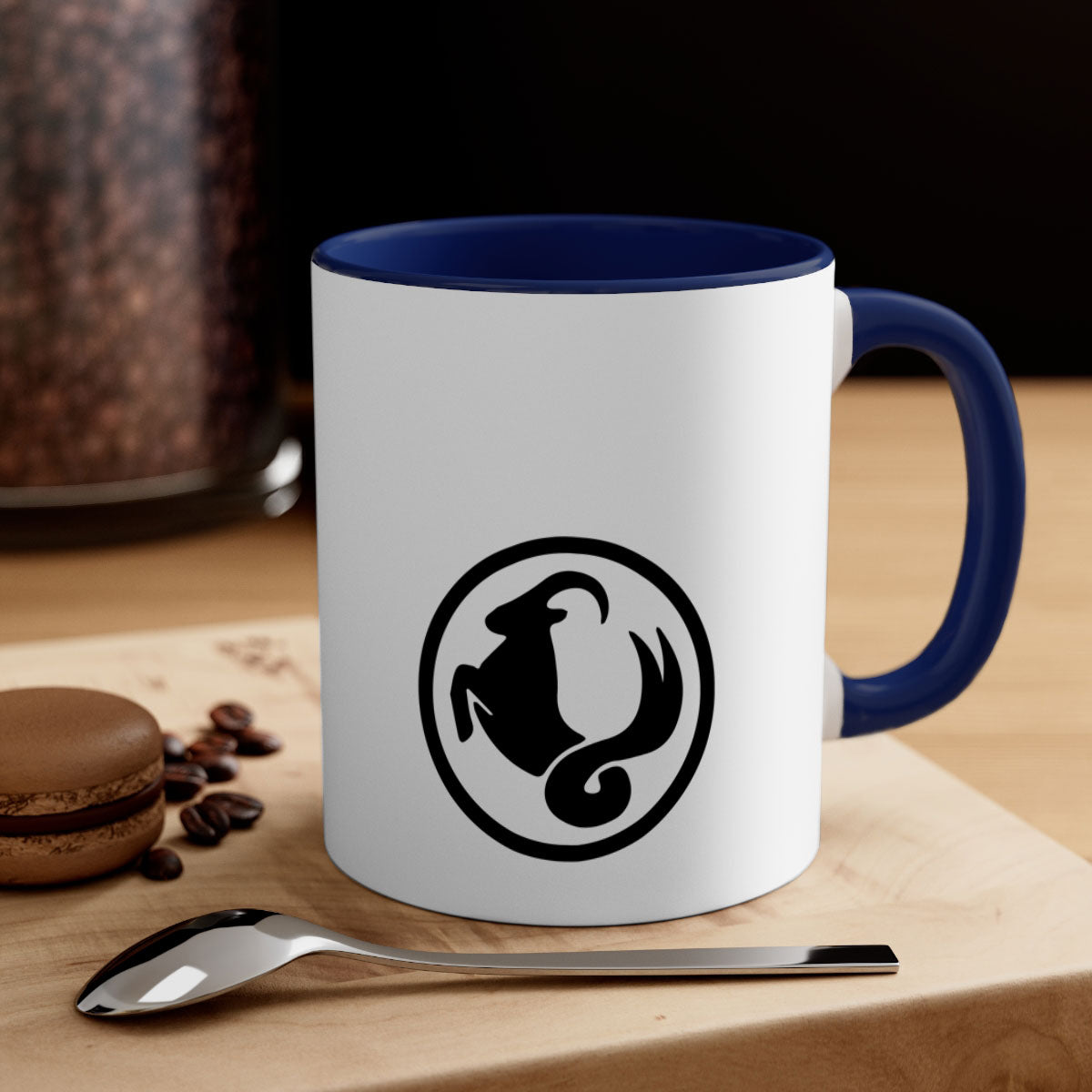 Capricorn 203# Zodiac Mug featuring a glossy finish, colored handle, and interior, available in multiple colors.