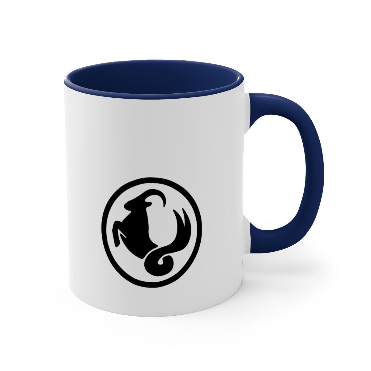 Capricorn 203# Zodiac Mug featuring a glossy finish, colored handle, and interior, available in multiple colors.
