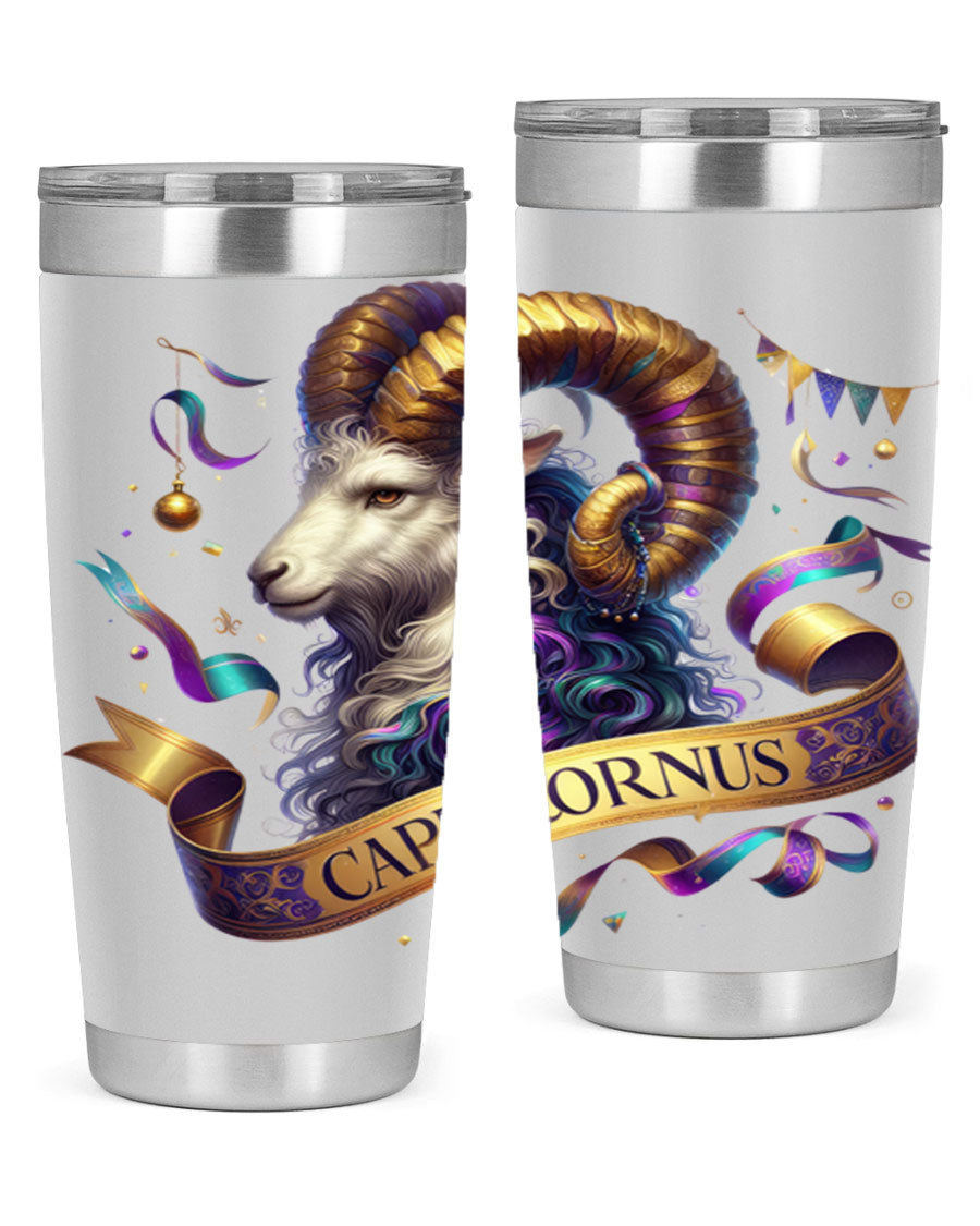 Capricorn 209# Zodiac Tumbler in stainless steel with a zodiac design, available in 20oz and 30oz sizes.