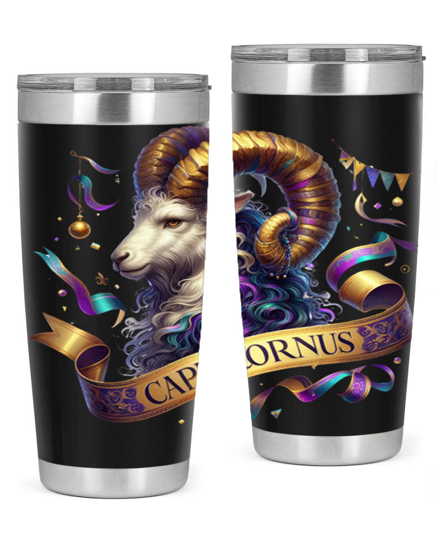 Capricorn 209# Zodiac Tumbler in stainless steel with a zodiac design, available in 20oz and 30oz sizes.