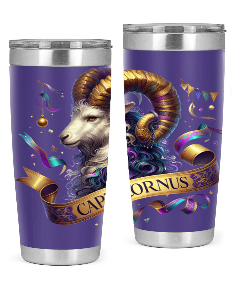 Capricorn 209# Zodiac Tumbler in stainless steel with a zodiac design, available in 20oz and 30oz sizes.