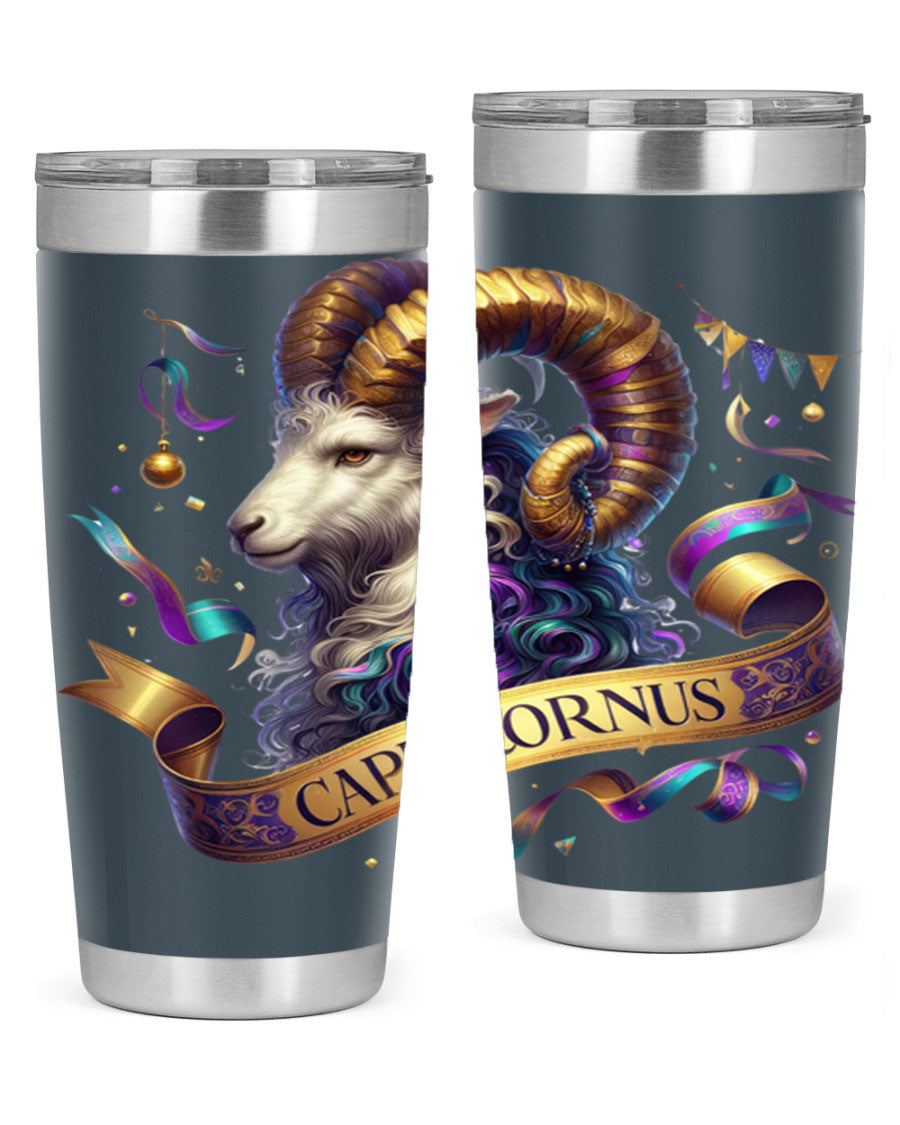 Capricorn 209# Zodiac Tumbler in stainless steel with a zodiac design, available in 20oz and 30oz sizes.