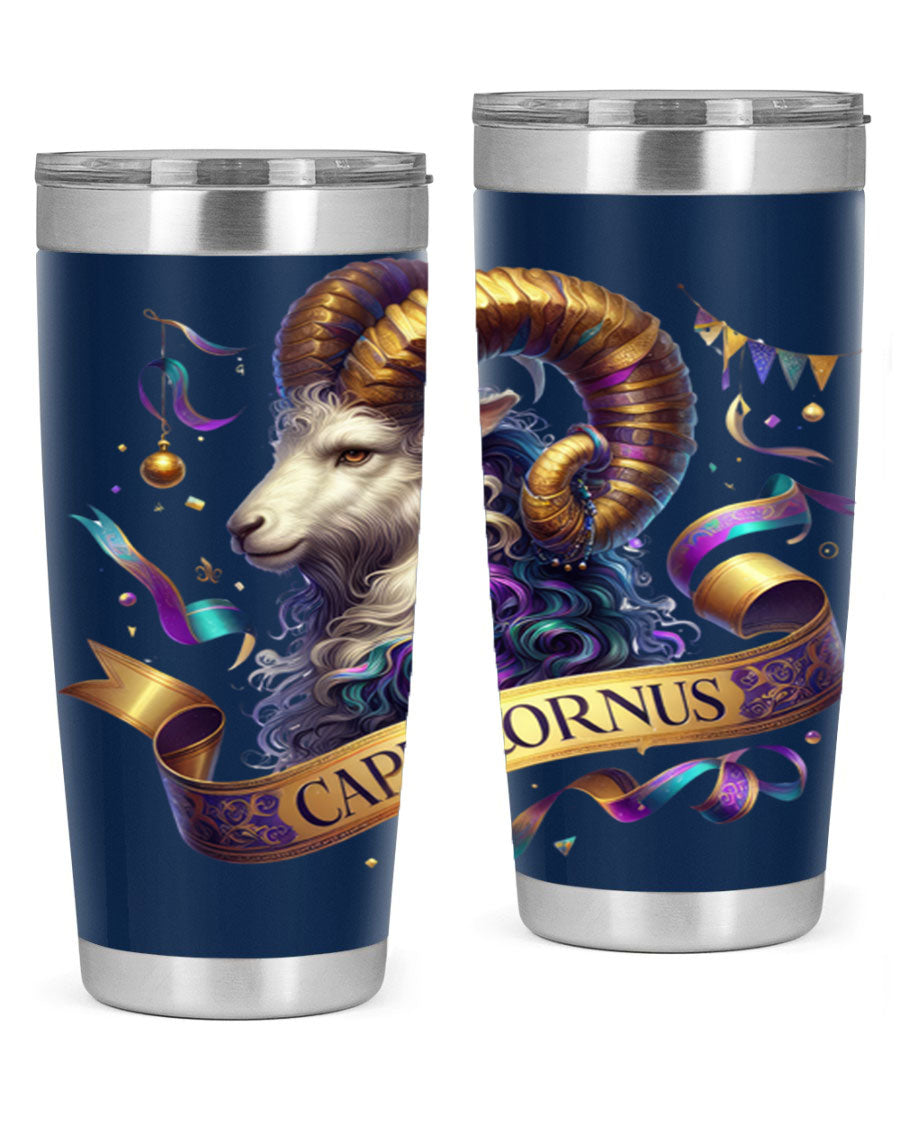 Capricorn 209# Zodiac Tumbler in stainless steel with a zodiac design, available in 20oz and 30oz sizes.
