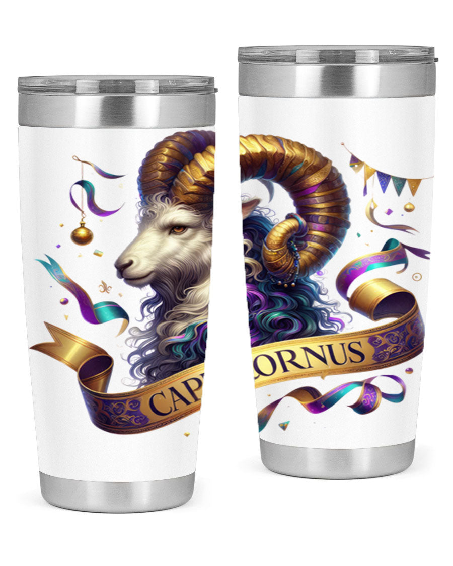 Capricorn 209# Zodiac Tumbler in stainless steel with a zodiac design, available in 20oz and 30oz sizes.