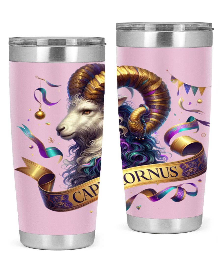 Capricorn 209# Zodiac Tumbler in stainless steel with a zodiac design, available in 20oz and 30oz sizes.