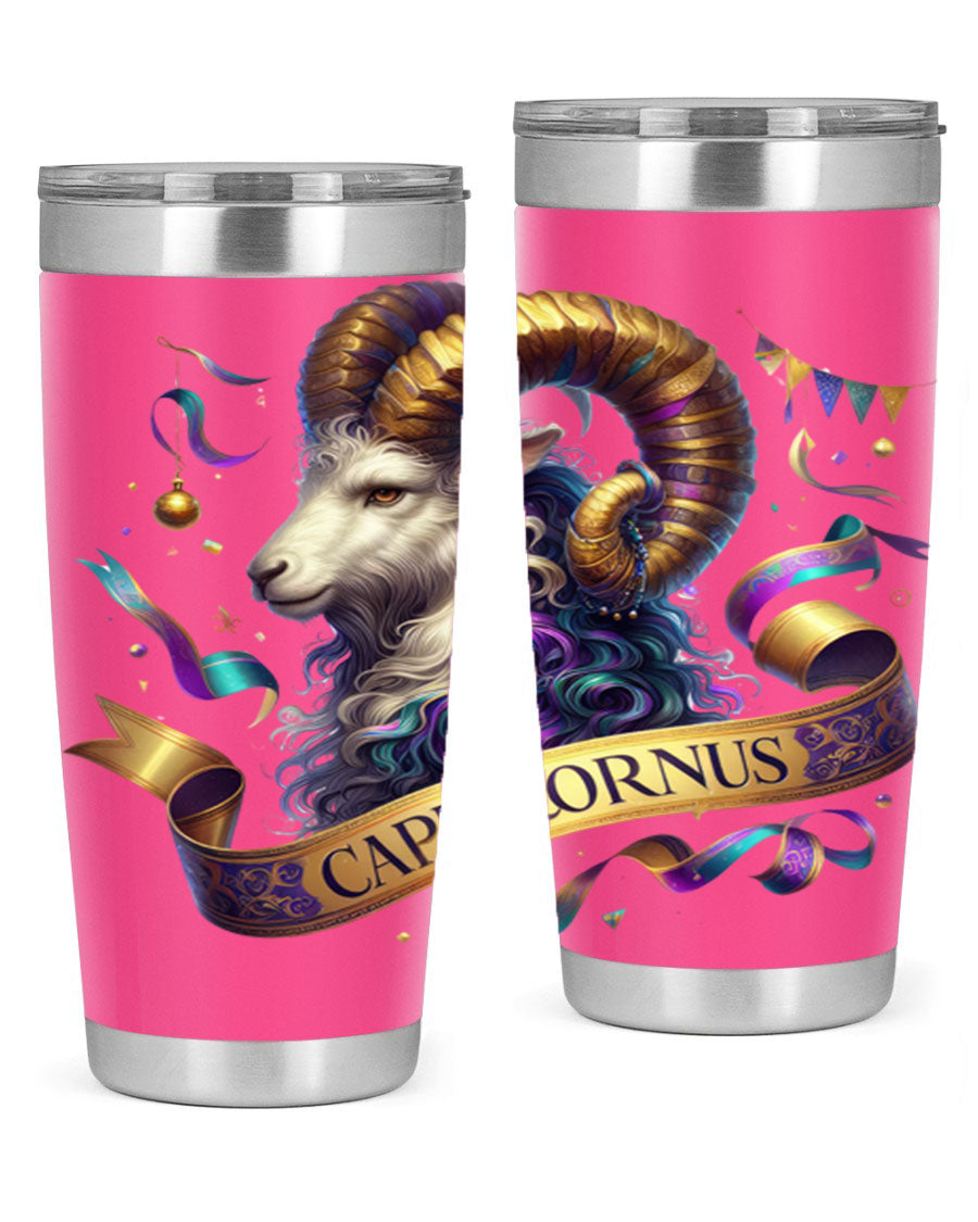 Capricorn 209# Zodiac Tumbler in stainless steel with a zodiac design, available in 20oz and 30oz sizes.