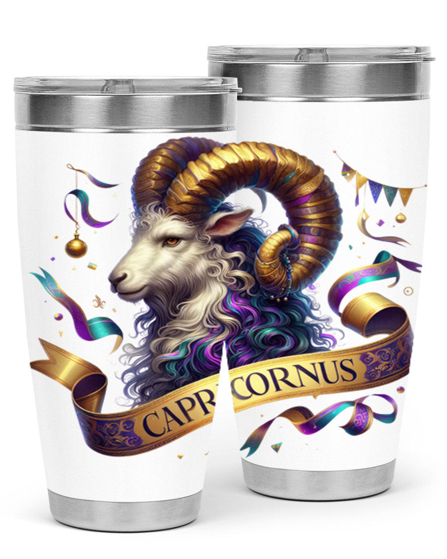 Capricorn 209# Zodiac Tumbler in stainless steel with a zodiac design, available in 20oz and 30oz sizes.