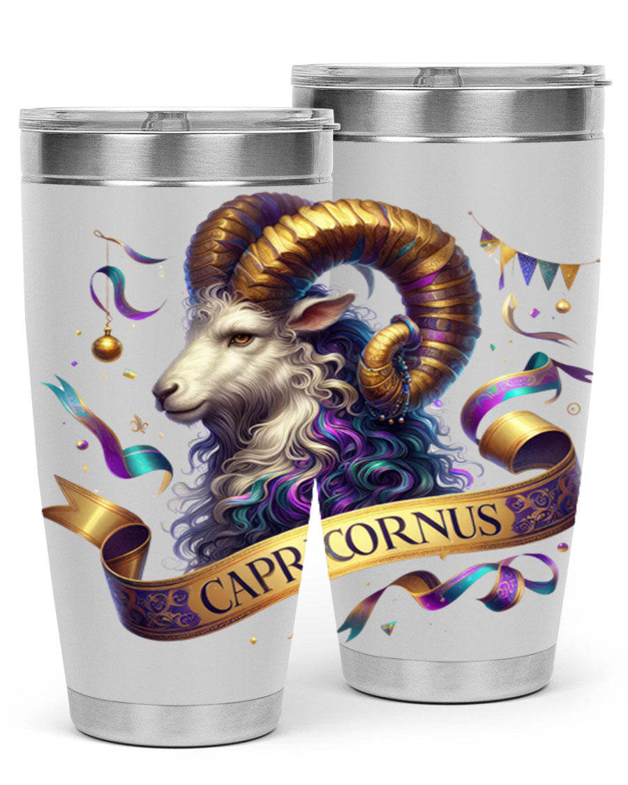 Capricorn 209# Zodiac Tumbler in stainless steel with a zodiac design, available in 20oz and 30oz sizes.