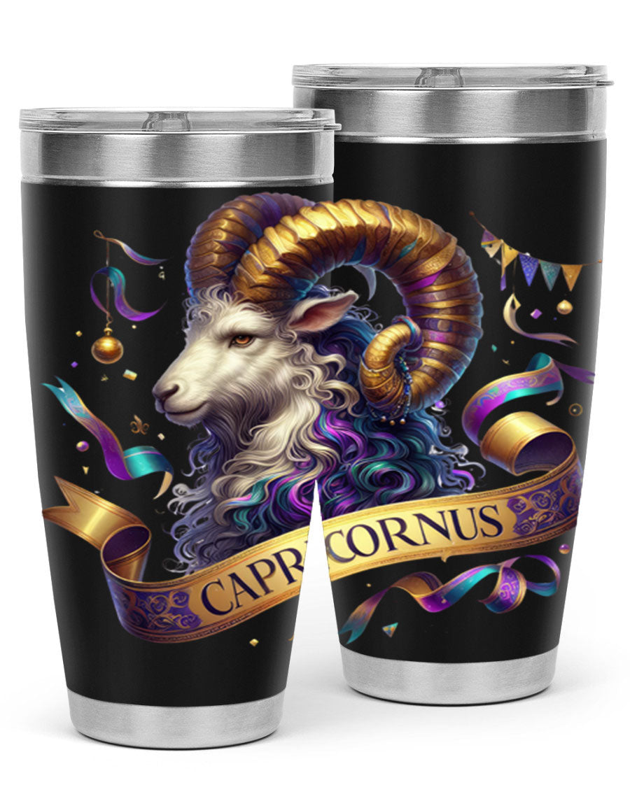 Capricorn 209# Zodiac Tumbler in stainless steel with a zodiac design, available in 20oz and 30oz sizes.