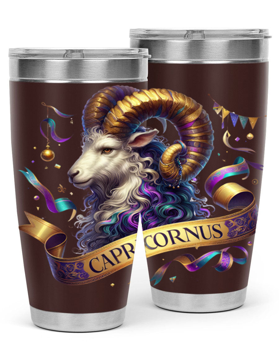 Capricorn 209# Zodiac Tumbler in stainless steel with a zodiac design, available in 20oz and 30oz sizes.