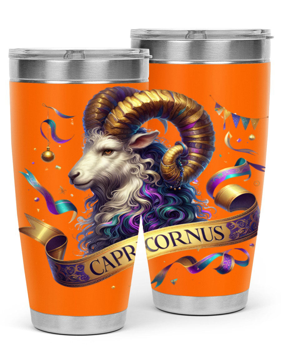 Capricorn 209# Zodiac Tumbler in stainless steel with a zodiac design, available in 20oz and 30oz sizes.