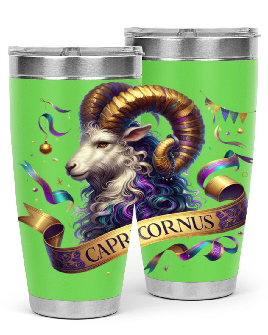 Capricorn 209# Zodiac Tumbler in stainless steel with a zodiac design, available in 20oz and 30oz sizes.