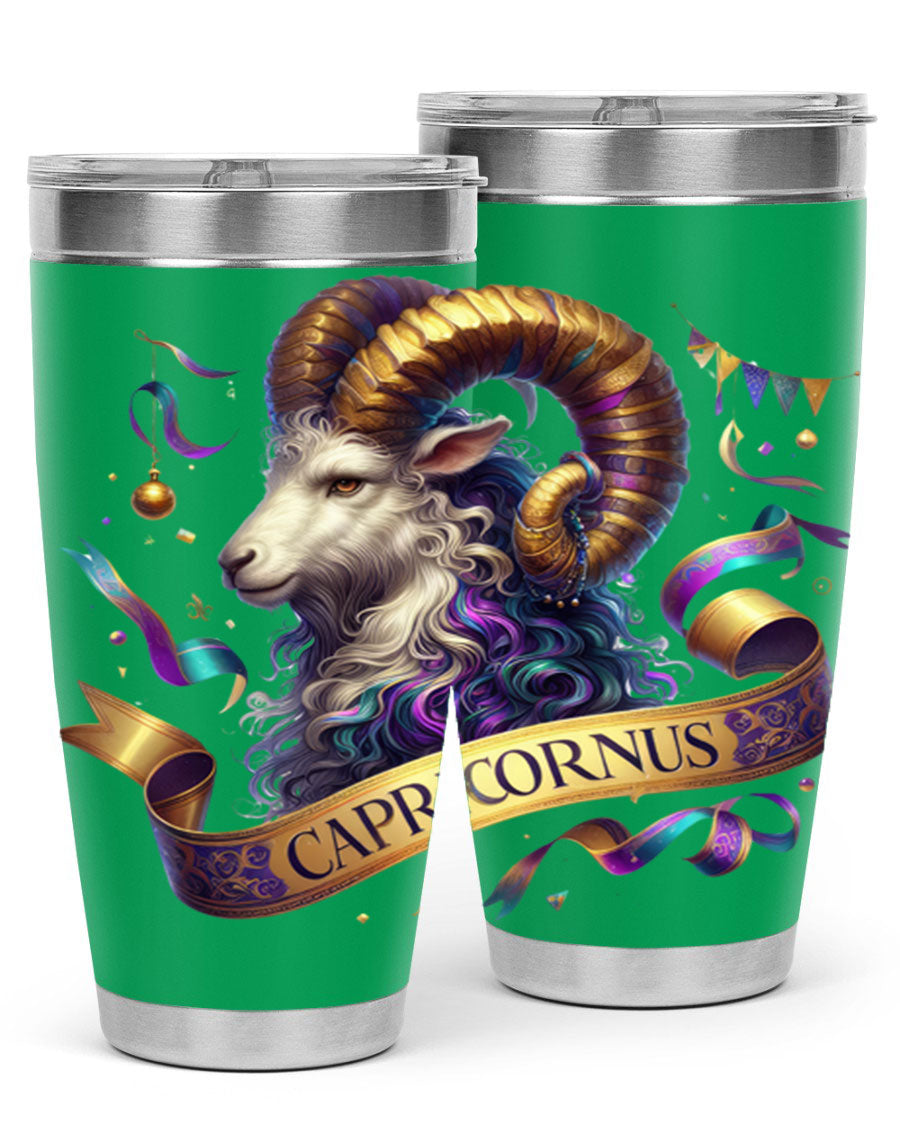 Capricorn 209# Zodiac Tumbler in stainless steel with a zodiac design, available in 20oz and 30oz sizes.