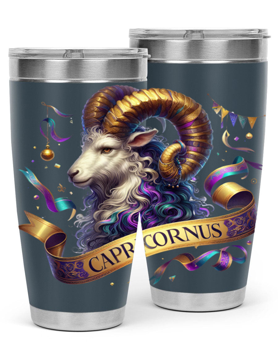 Capricorn 209# Zodiac Tumbler in stainless steel with a zodiac design, available in 20oz and 30oz sizes.