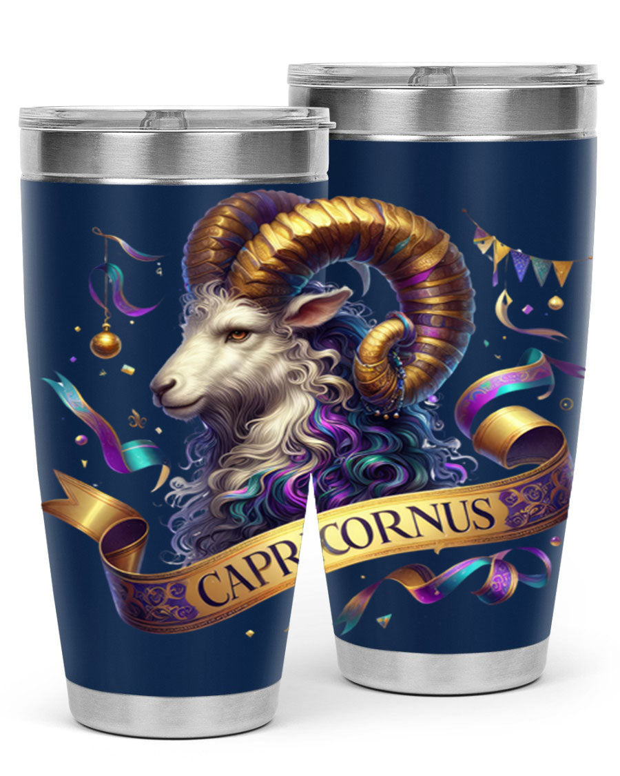 Capricorn 209# Zodiac Tumbler in stainless steel with a zodiac design, available in 20oz and 30oz sizes.