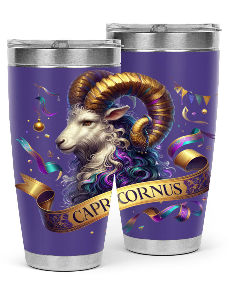 Capricorn 209# Zodiac Tumbler in stainless steel with a zodiac design, available in 20oz and 30oz sizes.