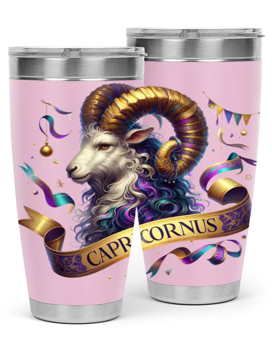 Capricorn 209# Zodiac Tumbler in stainless steel with a zodiac design, available in 20oz and 30oz sizes.