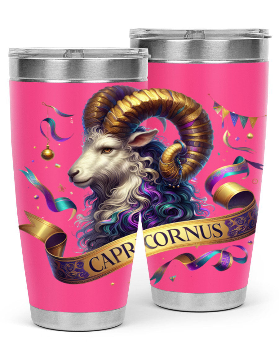 Capricorn 209# Zodiac Tumbler in stainless steel with a zodiac design, available in 20oz and 30oz sizes.