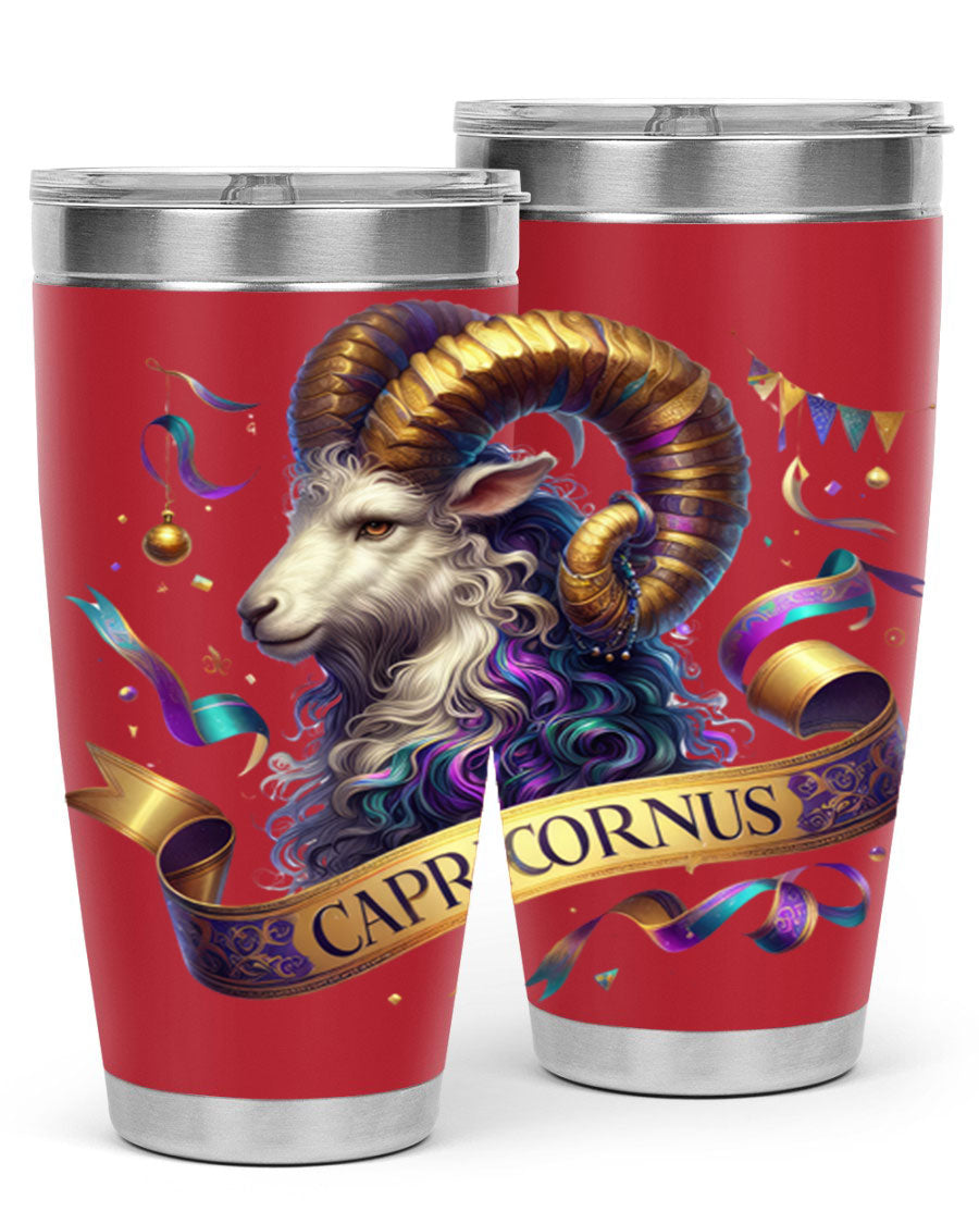Capricorn 209# Zodiac Tumbler in stainless steel with a zodiac design, available in 20oz and 30oz sizes.
