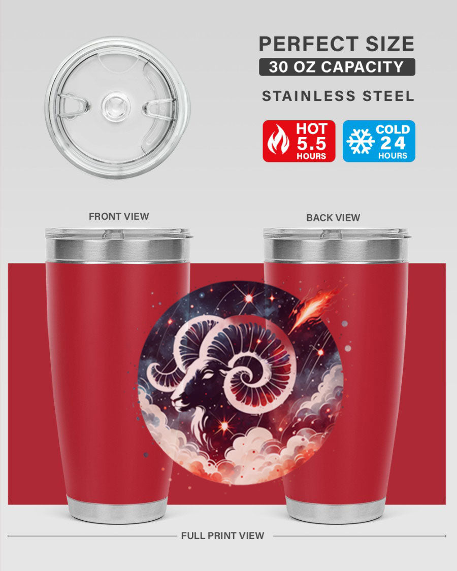 Capricorn 210# Zodiac Tumbler in stainless steel with a stylish design, perfect for hot and cold beverages.