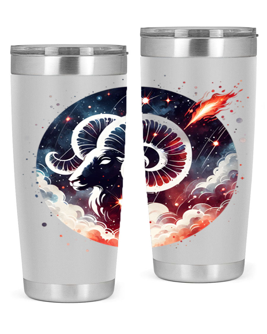 Capricorn 210# Zodiac Tumbler in stainless steel with a stylish design, perfect for hot and cold beverages.