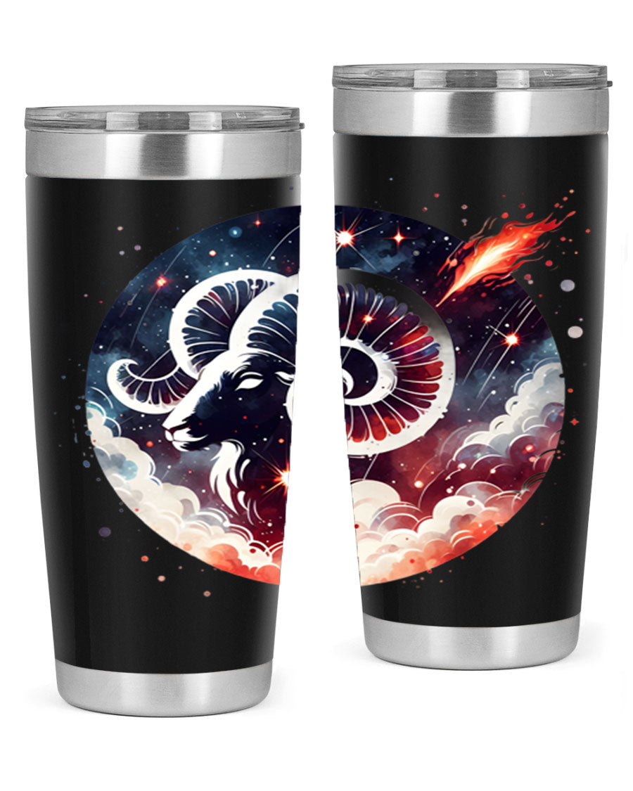 Capricorn 210# Zodiac Tumbler in stainless steel with a stylish design, perfect for hot and cold beverages.