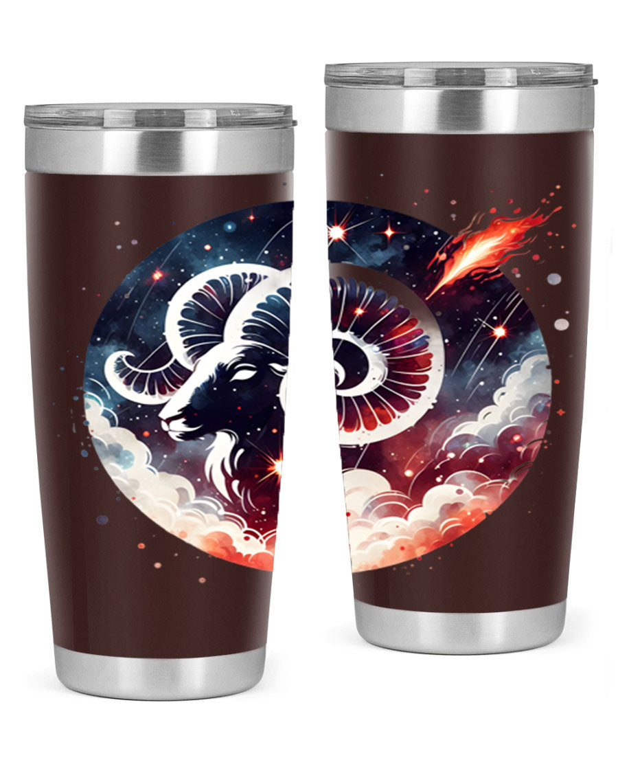 Capricorn 210# Zodiac Tumbler in stainless steel with a stylish design, perfect for hot and cold beverages.