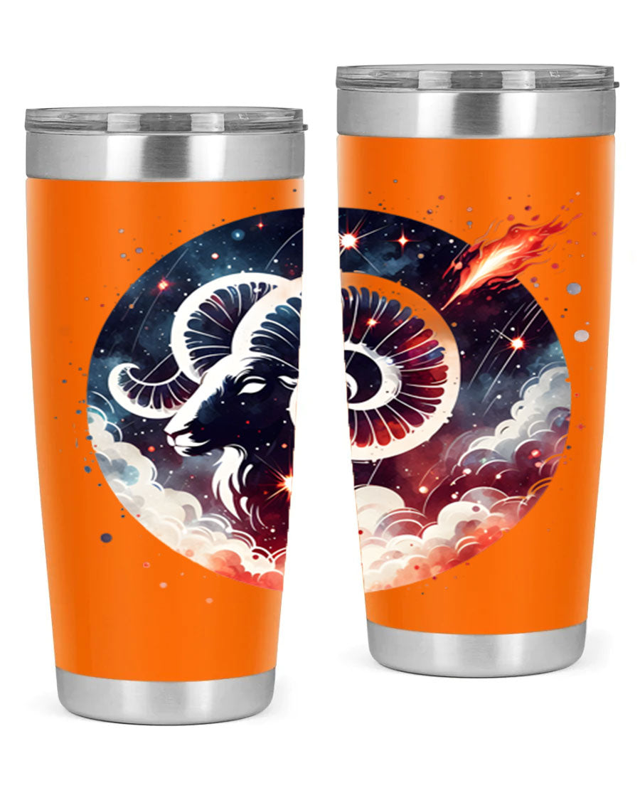 Capricorn 210# Zodiac Tumbler in stainless steel with a stylish design, perfect for hot and cold beverages.
