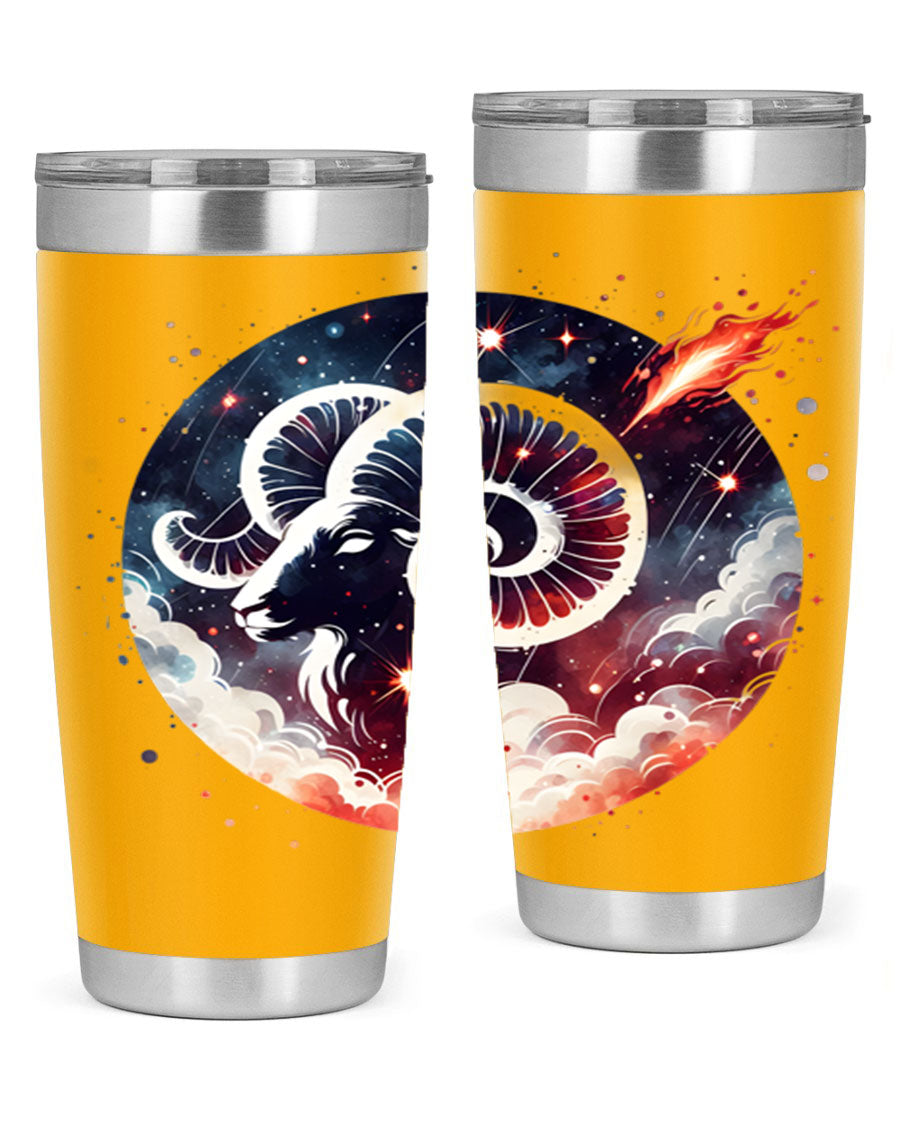 Capricorn 210# Zodiac Tumbler in stainless steel with a stylish design, perfect for hot and cold beverages.