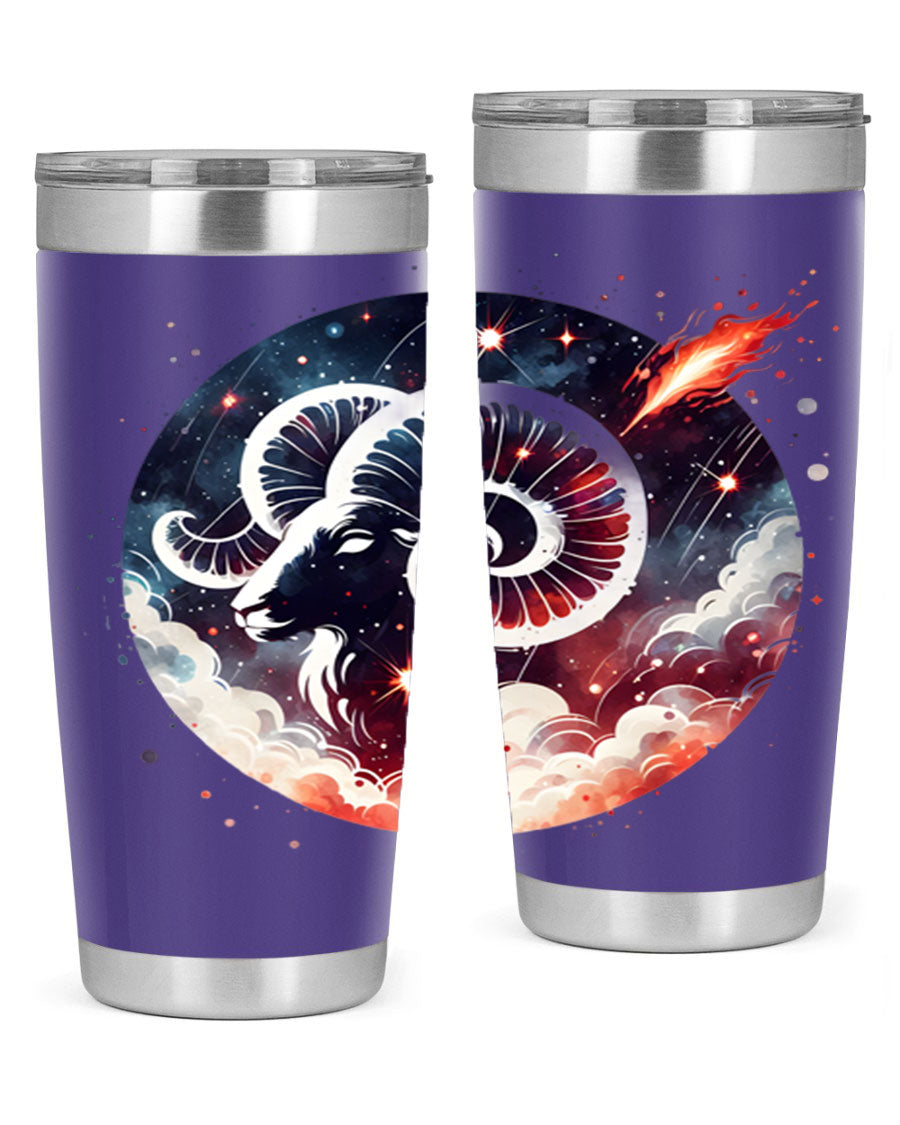Capricorn 210# Zodiac Tumbler in stainless steel with a stylish design, perfect for hot and cold beverages.