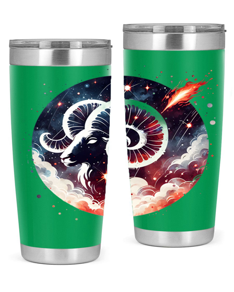 Capricorn 210# Zodiac Tumbler in stainless steel with a stylish design, perfect for hot and cold beverages.