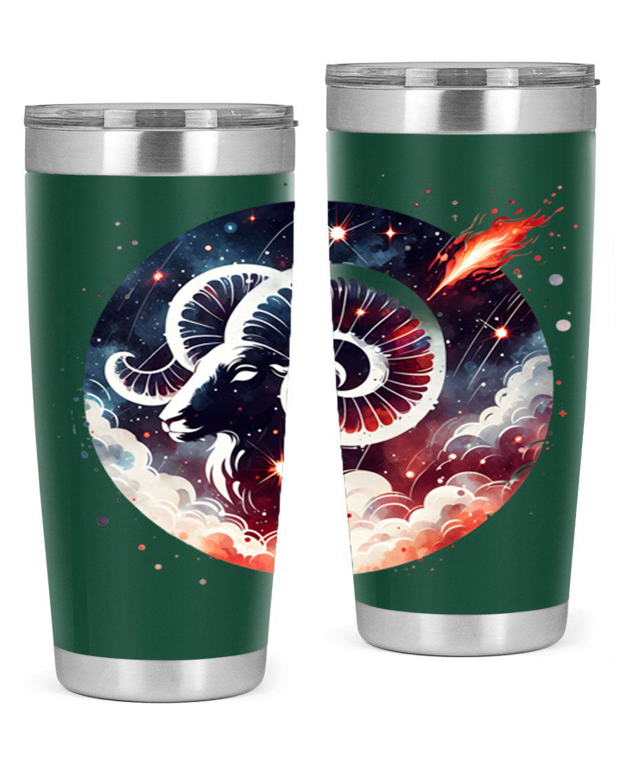 Capricorn 210# Zodiac Tumbler in stainless steel with a stylish design, perfect for hot and cold beverages.