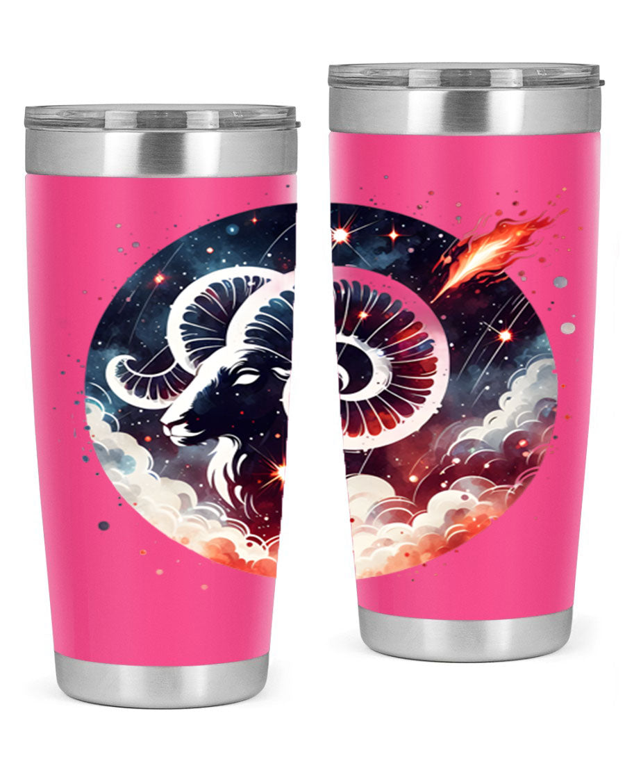Capricorn 210# Zodiac Tumbler in stainless steel with a stylish design, perfect for hot and cold beverages.