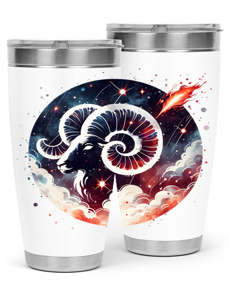 Capricorn 210# Zodiac Tumbler in stainless steel with a stylish design, perfect for hot and cold beverages.