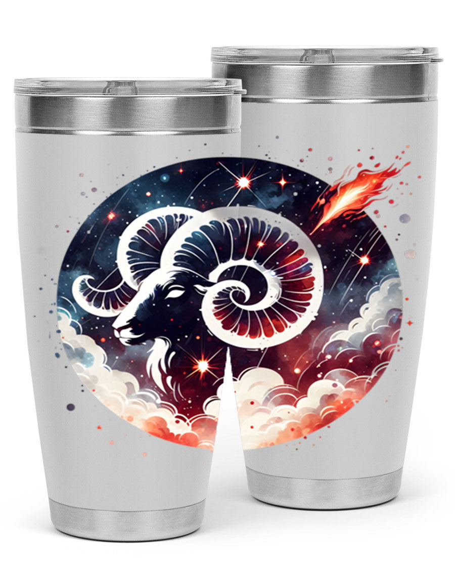 Capricorn 210# Zodiac Tumbler in stainless steel with a stylish design, perfect for hot and cold beverages.