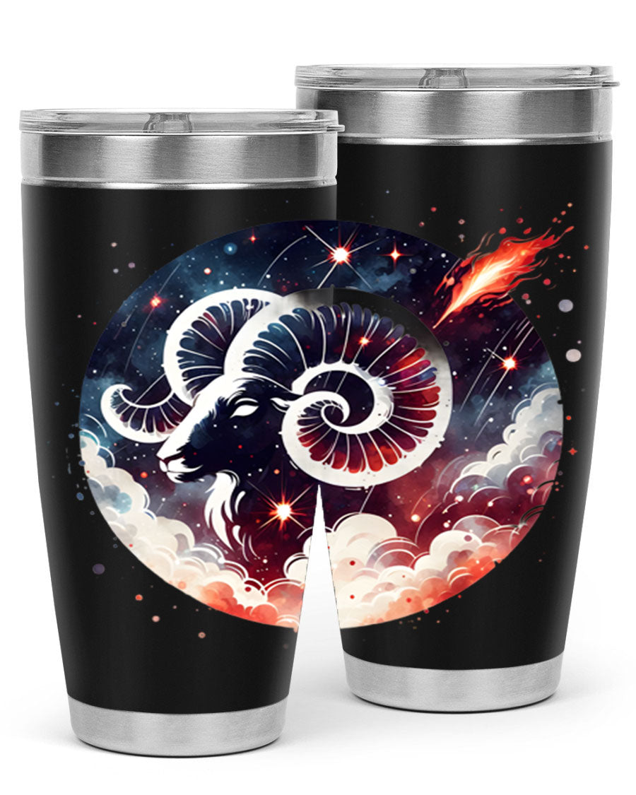 Capricorn 210# Zodiac Tumbler in stainless steel with a stylish design, perfect for hot and cold beverages.
