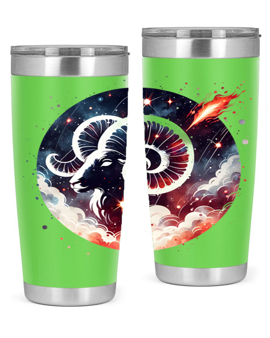 Capricorn 210# Zodiac Tumbler in stainless steel with a stylish design, perfect for hot and cold beverages.