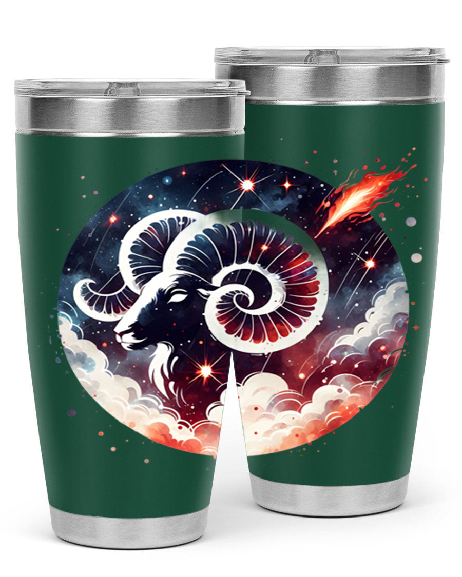 Capricorn 210# Zodiac Tumbler in stainless steel with a stylish design, perfect for hot and cold beverages.