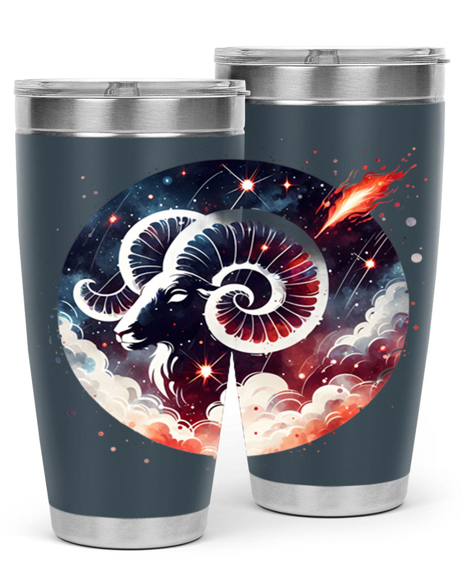 Capricorn 210# Zodiac Tumbler in stainless steel with a stylish design, perfect for hot and cold beverages.
