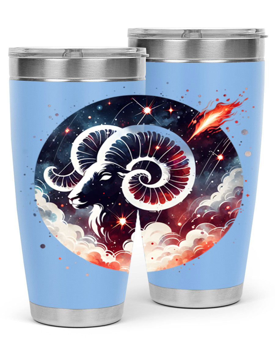 Capricorn 210# Zodiac Tumbler in stainless steel with a stylish design, perfect for hot and cold beverages.