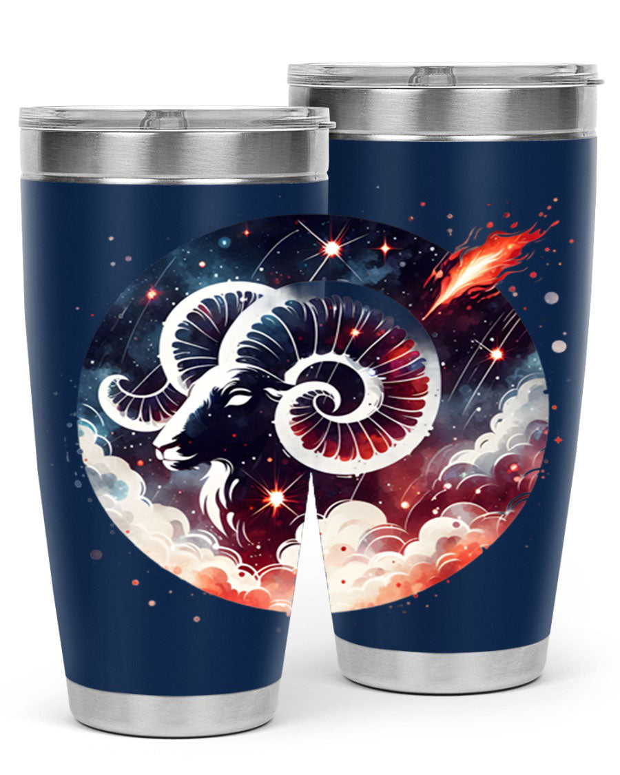 Capricorn 210# Zodiac Tumbler in stainless steel with a stylish design, perfect for hot and cold beverages.