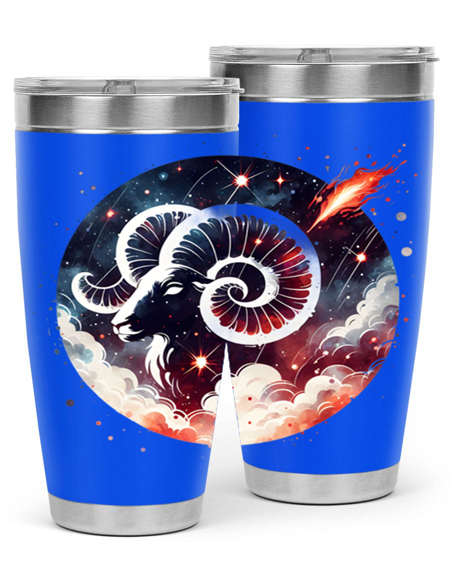 Capricorn 210# Zodiac Tumbler in stainless steel with a stylish design, perfect for hot and cold beverages.