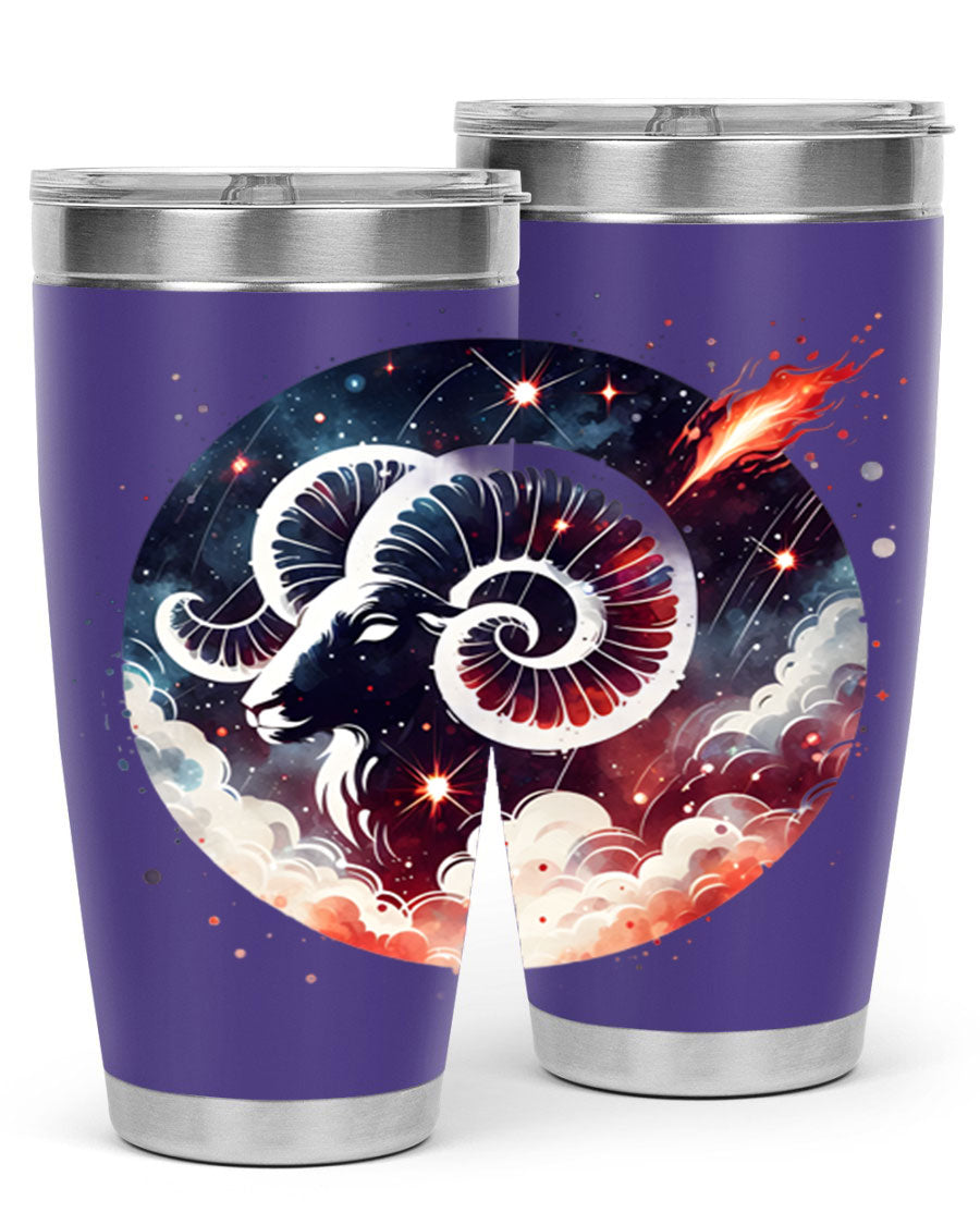 Capricorn 210# Zodiac Tumbler in stainless steel with a stylish design, perfect for hot and cold beverages.